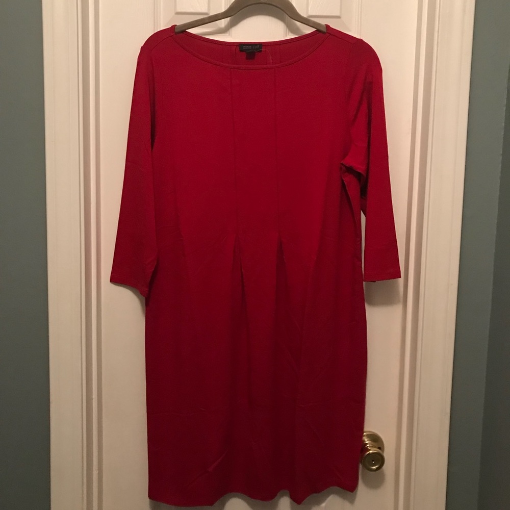 J.Jill red 3/4 length sleeve dress, NWT